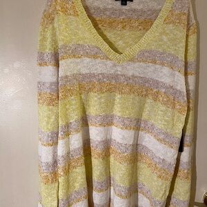 Tommy Hilfiger Yellow and Cream Knit Sweater